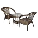Candid Home Premium D-8 Garden/Balcony/Terrace Patio Seating Chair and Table Set Outdoor Furniture (2 Chair 1 Table, Golden)