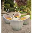 Candid Home Premium D-8 Garden/Balcony/Terrace Patio Seating Chair and Table Set Outdoor Furniture (4 Chair 1 Table, Apple Beige+Yellow)