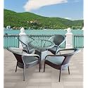 Candid Home Premium D-8 Garden/Balcony/Terrace Patio Seating Chair and Table Set Outdoor Furniture (4 Chair 1 Table, Silver)