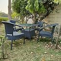 Candid Home Premium D-8 Garden/Balcony/Terrace Patio Seating Chair and Table Set Outdoor Furniture (4 Chair 1 Table, Black STR)