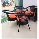 Candid Home Premium D-8 Garden/Balcony/Terrace Patio Seating Chair and Table Set Outdoor Furniture (4 Chair 1 Table, Black+Orange)