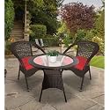 Candid Home Premium D-8 Garden/Balcony/Terrace Patio Seating Chair and Table Set Outdoor Furniture (2 Chair 1 Table, Black + Red)