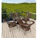 Candid Home Premium D-8 Garden/Balcony/Terrace Patio Seating Chair and Table Set Outdoor Furniture (4 Chair 1 Table, Golden)