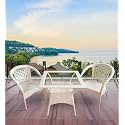 Candid Home Premium D-8 Garden/Balcony/Terrace Patio Seating Chair and Table Set Outdoor Furniture (2 Chair 1 Table, Beige Square)