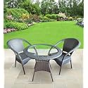Candid Home Premium D-8 Garden/Balcony/Terrace Patio Seating Chair and Table Set Outdoor Furniture (2 Chair 1 Table, Silver)
