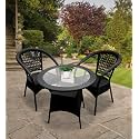 Candid Home Premium D-8 Garden/Balcony/Terrace Patio Seating Chair and Table Set Outdoor Furniture (2 Chair 1 Table, Black Round)