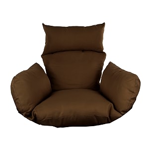candid home single seater swing chair with stand amp cushion outdoor indoor balcony garden patio powder coated frameuv protected wicker premium cushion half white half brown with brown cushion