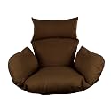 Candid Home Single Seater Swing Chair with Stand &amp; Cushion Outdoor Indoor Balcony Garden Patio, Powder Coated Frame,UV Protected Wicker, Premium Cushion (Half White Half Brown with Brown Cushion)