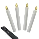 6-Inch Battery Operated Flameless LED Taper Candles w/Remote Timer 4 Pack