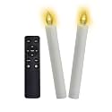 6-Inch Battery Operated Flameless LED Taper Candles w/Remote Timer 2 Pack