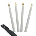 9-Inch Battery Operated Flameless LED Taper Candles w/Remote Timer 4 Pack