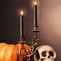 6-Inch Black Battery Operated Flameless LED Taper Candles with Timer 2 Pack