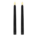9-Inch Black Battery Operated Flameless LED Taper Candles with Timer 2 Pack