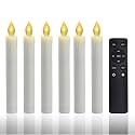 6-Inch Battery Operated Flameless LED Taper Candles w/Remote Timer 6 Pack