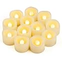 12 Pack 1.2" LED Flameless Flickering Tea Lights Votive Candle Battery Operated/Electric Flicker LED Tealight Bulk Fake Candle for Halloween Christmas Wedding Party Decoration (Warm White)