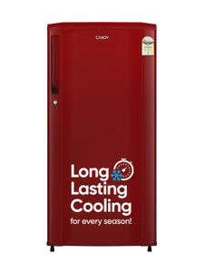 candy 165 l direct cool single door 1 star refrigerator with stabilizer free operation burgundy red csd1761rm