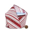 Candy Cane Wired Christmas Ribbon - 2 1/2" x 10 Yards, Sparkly Red White Peppermint, Holiday, Garland, Gifts, Wrapping, Wreaths, Bows
