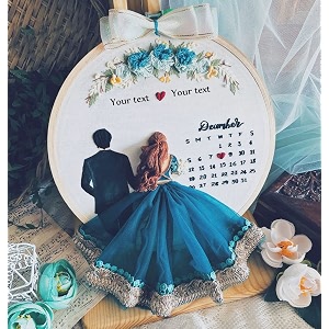 candy colors - customized embroidery hoop gift for first loveanniversarymarriagespacialgift medium
