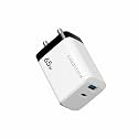 Candytech CT-C10 65W PD+PPS Charger Adapter, 2 Ports - Type C &amp; 1 USB PD+PPS for Samsung, Fast Charger with All Type-C Devices (White)