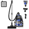 Canister Vacuum Cleaner, 32Kpa 1600W Bagless Vacuum Cleaner, Dust Full Indicator, H13 HEPA Filter, 3.7Qt Large Capacity, Lightweight Vac for Hard Floors, Carpet, Pet, Upholstery, Blue