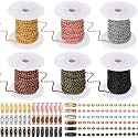 Canlierr 6 Pack Beaded Chain 198 ft Ball Necklace Chains 2.4 mm with 600 Pieces Matching Connectors Clasps for Jewelry Making, Necklace Hanging, Dog Tag, Bracelets, Keychain, DIY Crafts