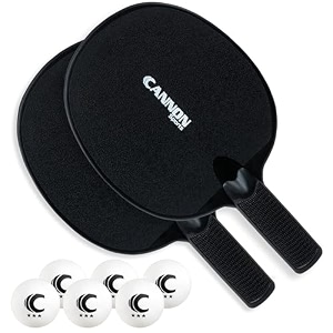 cannon sports table tennis paddle - unbreakable and weather resistant for indooroutdoor 2 black paddles  6 balls