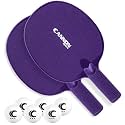 Cannon Sports Table Tennis Paddle - Unbreakable and Weather Resistant for Indoor/Outdoor (2 Purple Paddles + 6 Balls)
