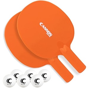 cannon sports unbreakable table tennis paddle set 2 orange paddles  6 white balls
