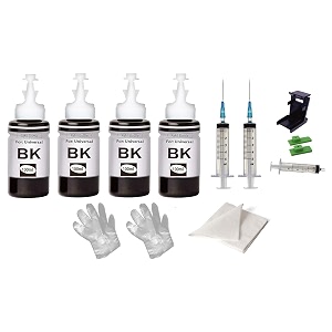 canoff refill ink for use all inkjet deskjet officejet printers and cartringes for hp priner cartridges ampcanon printer cartridges- 100ml bottle 4ink2sy1tool kit set4hand gloves2teasue paper