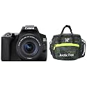 Canon EOS 200D II 24.1MP Digital SLR Camera + EF-S 18-55mm f4 is STM Lens (Black) + Arctic Fox Sling Shutter Topography Camera Bag