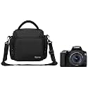 Canon EOS 200D II 24.1MP Digital SLR Camera + EF-S 18-55mm f4 is STM Lens (Black) &amp; DYAZO Water Resistant Camera Bag/Case Shoulder Strap Space for Photography Lens and Accessories