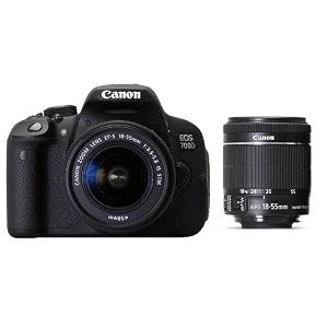 canon eos 700d 18mp digital slr camera black with 18-55 stm lens 8gb sd card camera bag