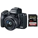Canon EOS M50 24.1MP Mirrorless Camera (Black) with EF-M 15-45 is STM Lens + SanDisk Extreme 32GB SD Card