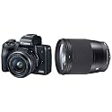 Canon EOS M50 24.1MP Mirrorless Camera (Black) with EF-M 15-45 is STM Lens + Sigma 16mm f/1.4 DC DN Contemporary Lens