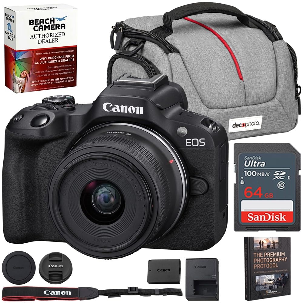 Canon EOS R50 Mirrorless Camera with RF-S 18-45mm F4.5-6.3 is STM Lens ...