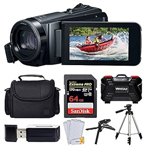 canon vixia hf w11 waterproof camcorder  64gb extreme pro memory card  medium case  60 tripod  tabletop tripodpistol grip  memory card case  usb card reader  deluxe accessory bundle