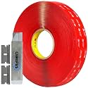 CANOPUS Double Sided Mounting Tape, Strong &amp; Heavy Duty, Permanent Clear 4910, for Indoor Outdoor Fixing, DIY Crafts, LED Lights, Car Glass, Home &amp; Office Walls Decoration, 1in x 15ft, Made in USA