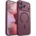 CANSHN Magnetic Shockproof for iPhone 18 Pro Max Case, Burgundy Red