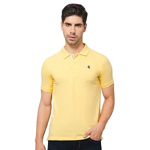 cantabil t-shirt for men l breathable amp soft with color fastness regular fit round neck poly cotton fabric printed pattern