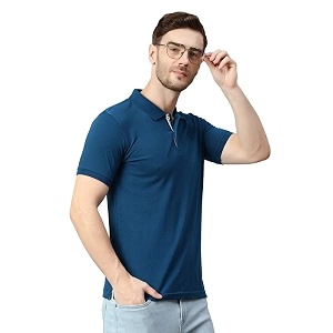 cantabil t-shirt for men l breathable amp soft with color fastness regular fit round neck poly cotton fabric printed pattern
