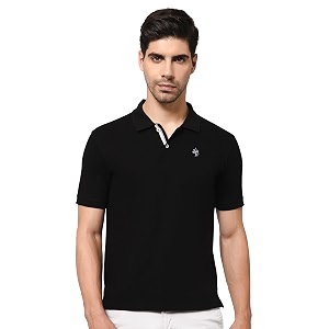 cantabil t-shirt for men l breathable amp soft with color fastness regular fit round neck poly cotton fabric printed pattern