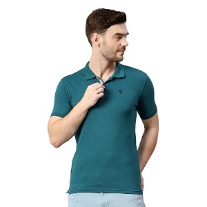 cantabil t-shirt for men l breathable amp soft with color fastness regular fit round neck poly cotton fabric printed pattern