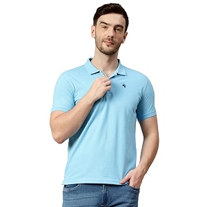 cantabil t-shirt for men l breathable amp soft with color fastness regular fit round neck poly cotton fabric printed pattern
