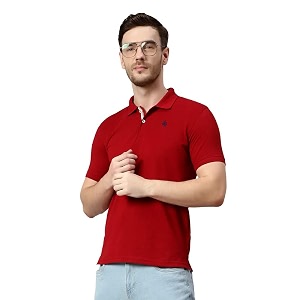 cantabil t-shirt for men l breathable amp soft with color fastness regular fit round neck poly cotton fabric printed pattern