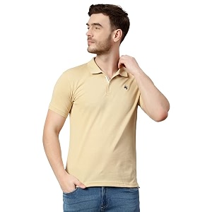 cantabil t-shirt for men l breathable amp soft with color fastness regular fit round neck poly cotton fabric printed pattern