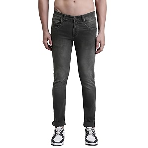Cantabil Cotton Denim Flat Front Mid Rise