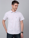 CANTABIL Men Checkered Casual White Shirt