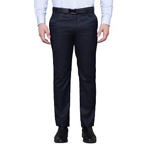 Cantabil Men Navy Blue Regular Fit Formal