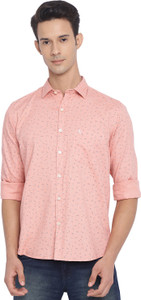 CANTABIL Men Printed Casual Pink Shirt