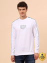 CANTABIL Men Printed Round Neck Polycotton White